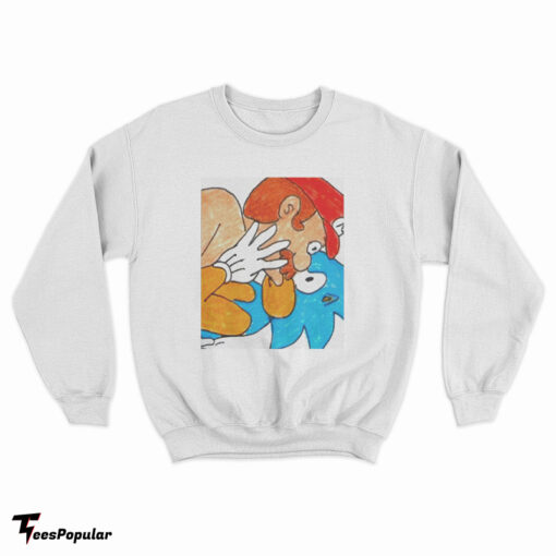 Super Mario Kiss Sonic Funny Art Sweatshirt