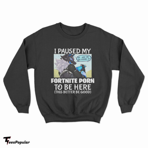 I Paused My Fortnite Porn To Be Here Sweatshirt