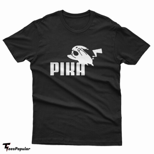 Pika Pikachu Pokemon Puma Logo Parody T-Shirt